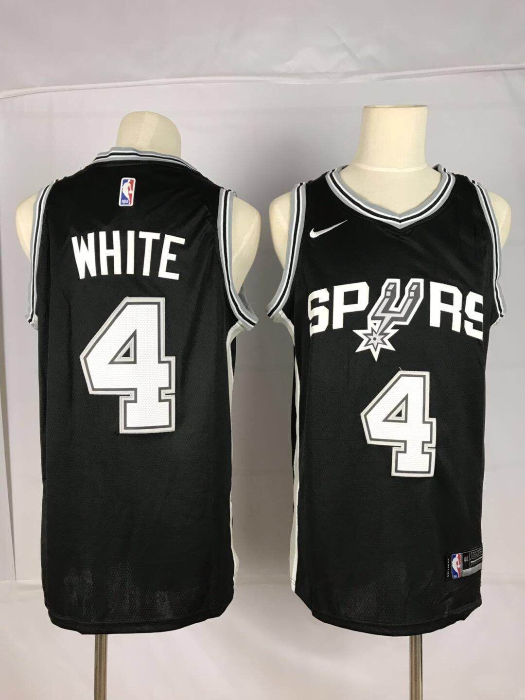 Men San Antonio Spurs 4 White Black Game Nike NBA Jerseys